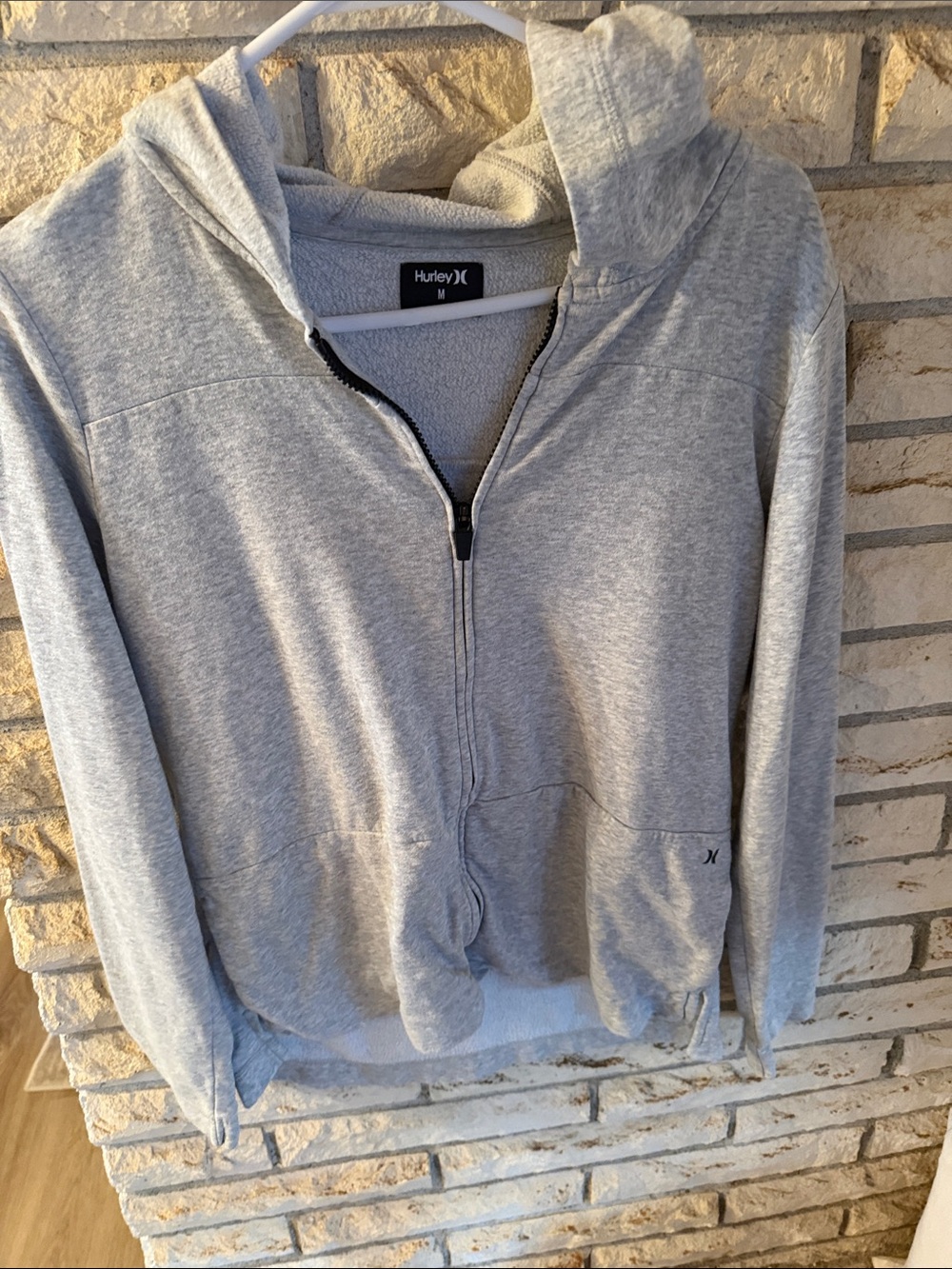 Hurley Light Gray Full-Zip Hooded Jacket